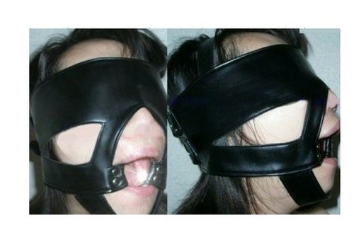 Bdsm leder kopf maske - leder,