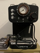 Espresso Maschine Kaffeemaschine Siebträger Thera Retro Schwarz Matt