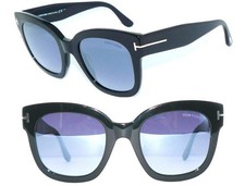 TOM FORD SONNENBRILLE SCHWARZ BLAU SPIEGEL BEATRIX TF613 DAMEN BRILLE TASCHE BAG