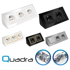 Glas Steckdosenblock Aufbau-Montage-Steckdose 45°angewinkelt Verteilerdose Küche