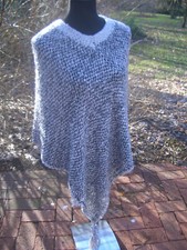 Poncho   naturweiß/grau