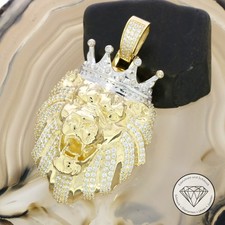 Wert: 7.150,- Löwen Kopf König Anhänger Lion 585 / 14 Kt Gold XXYY