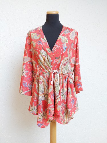 Rote paisley bluse - rote, von
