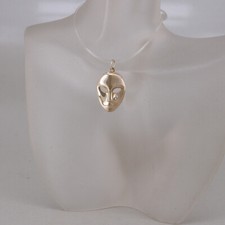 Anhänger "Maske" in 585/14k Gelbgold mattiert und poliert