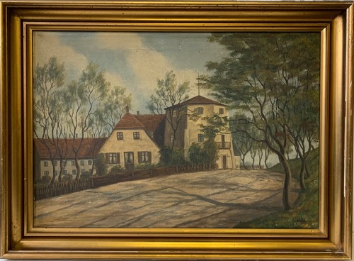 ölbild haus gehöft der - haus,