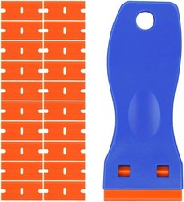 Blau Mini Kunststoff Schaber Set - 1 Stück Plastikschaber Mit 20 Stück Kunststof