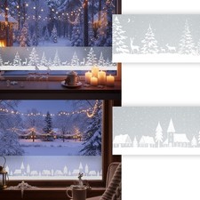 Fensterfolie Klebefolie Static Bordüre Glasdekor Aufkleber Weihnachten Küche Bad