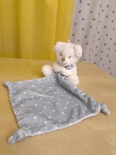 Nicotoy Teddy Bär ❤️ Blau Weiß Sterne Schmusetuch Kuscheltuch Schnuffeltuch