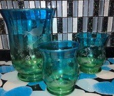 Art Deco Czech Etched "Clover"