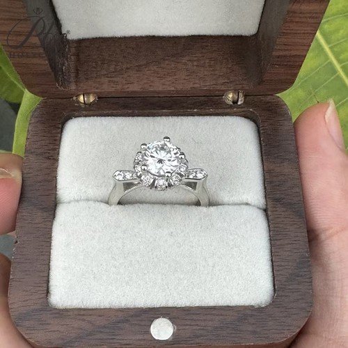 Luxus 1ct rund moissanit ring - rund,