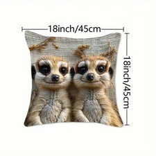 Kissenbezug Kissenhülle Dekokissen  Erdmännchen Kinderzimmer 45x45cm Neu