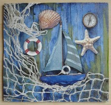 Deko HDF - maritim Meer Nordsee Ostsee Schiff Boot Fischernetz Seestern