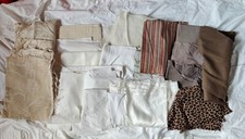 Konvolut Stoff ca. 2,1 kg Weiß- und Brauntöne verschiedene Stoffe Nähen Hobby