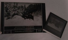 1 Diapositiv MAN Dieselschlepper 40PS mit Keilschneepflug 1960 Original