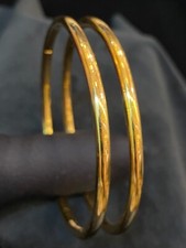 Schön Dubai Handgefertigte Rohr Armreifen Armband In 916 Gestempelt 22K Gelbgold