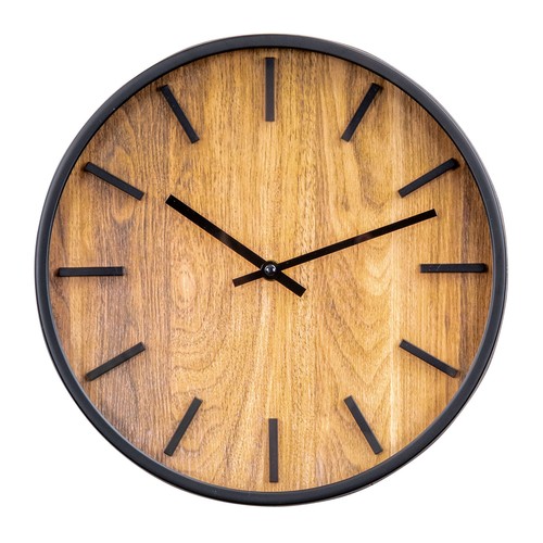 Wanduhr 29cm holzoptik - ⌀29cm,