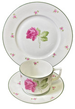 Antikes Teegedeck rote Rose