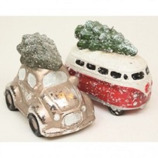 2er Set Keramik Bus und Auto