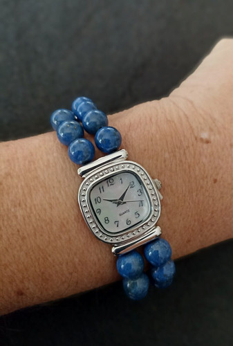 Lapislazuli-Silberuhr