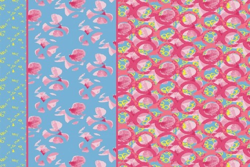Rosa blau gelb grafik - ,