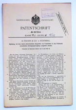 Reichspatentamt 1913 original Patentschrift Blechspielzeug FISCHER Nürnberg 