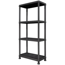 FIXKRAFT Steckregal Kunststoff 4-Fach 135cm hoch Regal Keller Büro Werkstatt