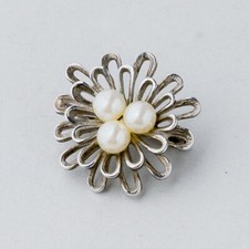 Silber Clip Tuchclip 925 Perlen 4,12 g