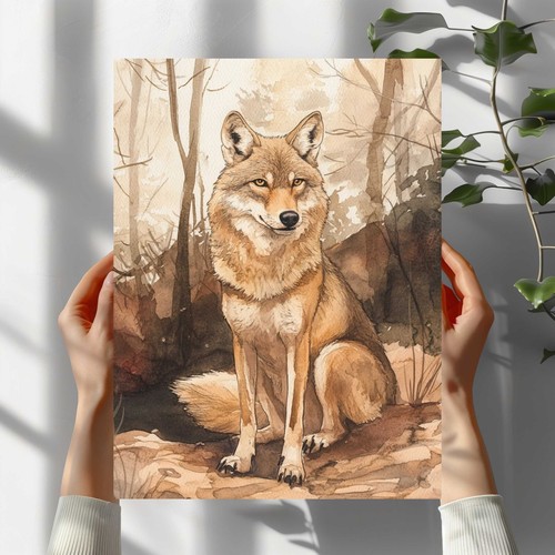 Aquarell wolf premium poster - aquarell,