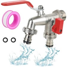 Wasserhahn Garten Doppel