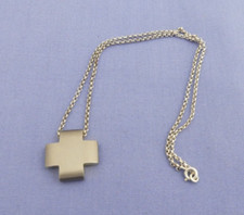 Boccia Titanium - Kette + Anhänger mit Kreuz - Kreuz Titan - Kette 835er Silber