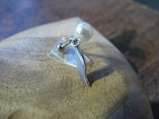 PIERCING Helix Tragus - Edelstahl silber - Blatt und Perle