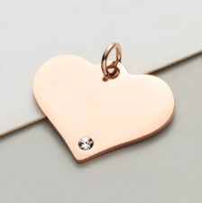 Personalisiertes Herz Edelstahl mit Zirkon, freie Gravur + kette Valentinstag