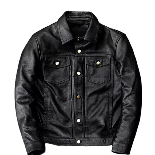 Herren schwarz leder - leder, trucker
