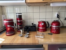 kitchen aid artisan Kaffeemaschine, Kaffeemühle, Wasserkocher, Toaster Set Rot