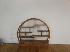 Regal Bücherregal recyceltes Teakholz Massivholz halbrund mit Schubladen