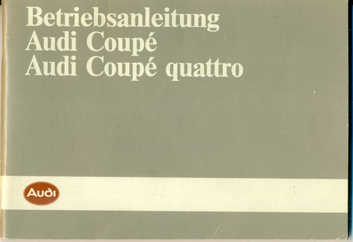 Betriebsanleitung audi coupe - betriebsanleitung,
