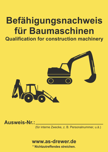 Fahrausweis baumaschinen - fahrausweis,