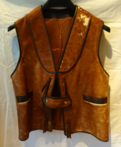 Vintage lederweste aus kuhfell - aus,