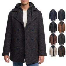 Indicode Herren Kurzmantel Cliff-Herrenmantel Wollmantel Coat Mantel Kapuze
