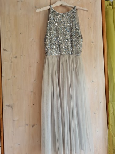 Abendkleid grau mit - 40,grau,