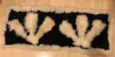 Lammfell Schaffell Leder Fell Teppich Weiß Schwarz 67X160cm