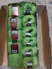 550g / 11x Kanpur Anny Blatt Wolle 100% Seide gazon/apfelgrün Fb. 246 selten OVP