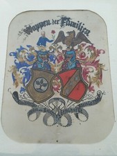 Familienwappen 40×30 Memorabilia handgemalt Heraldik Genealogie Wappen