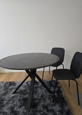 IKEA MARIEDAMM Esstisch (schwarz, 105 CM) + 2 Stühle