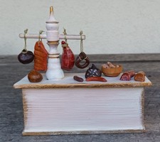 Zubehör für Puppenküche,Kaufmannsladen,Puppenstube  Verkaufstheke bestückt