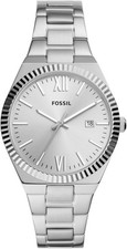 FOSSIL Damenuhr Scarlette ES5300 Edelstahl 38mm Quarzuhr Silberfarben B-WARE