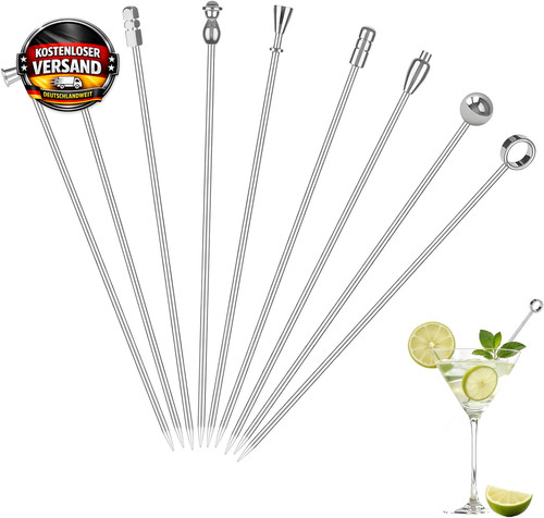 Edelstahl cocktailspieße 9er - edelstahl,