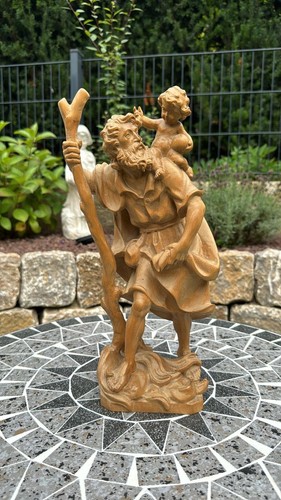 Christopherus mit kind holz - christopherus, kind,