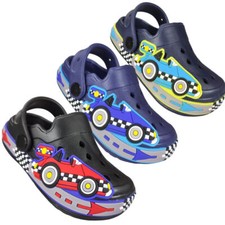 Kinder Clogs Badeslipper Pantoletten Leicht Hausschuhe Slipper Auto Muster Sanda