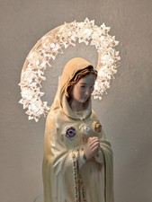 Statue Rosa Mistica CM 30 IN Gesso. Our Lady Of Mystical Rose. Rosa Mystica